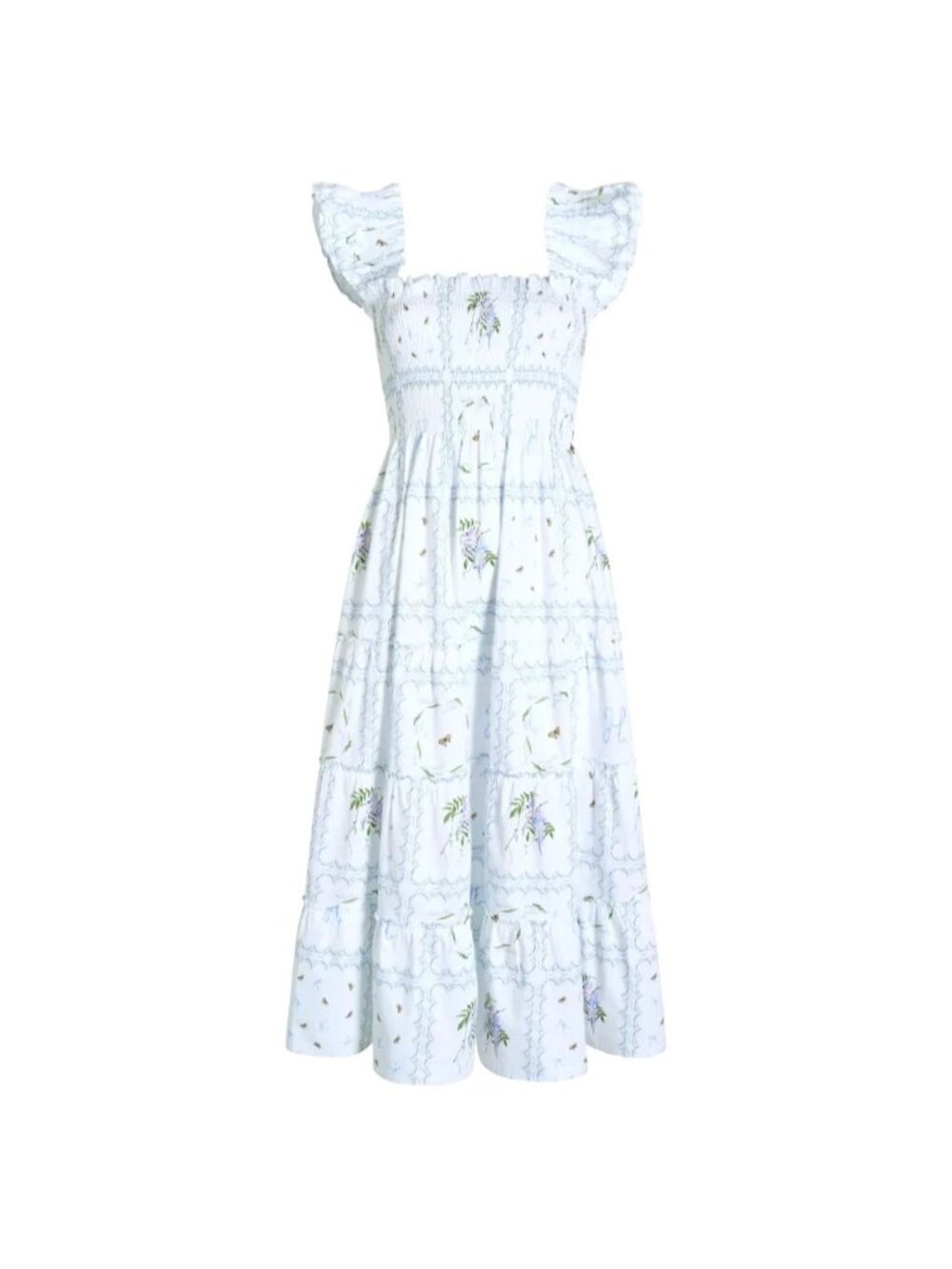 NWT Hill House Ellie Nap in Small Scale Floral Patchwork Smocked Midi Dress S - Picture 6 of 10